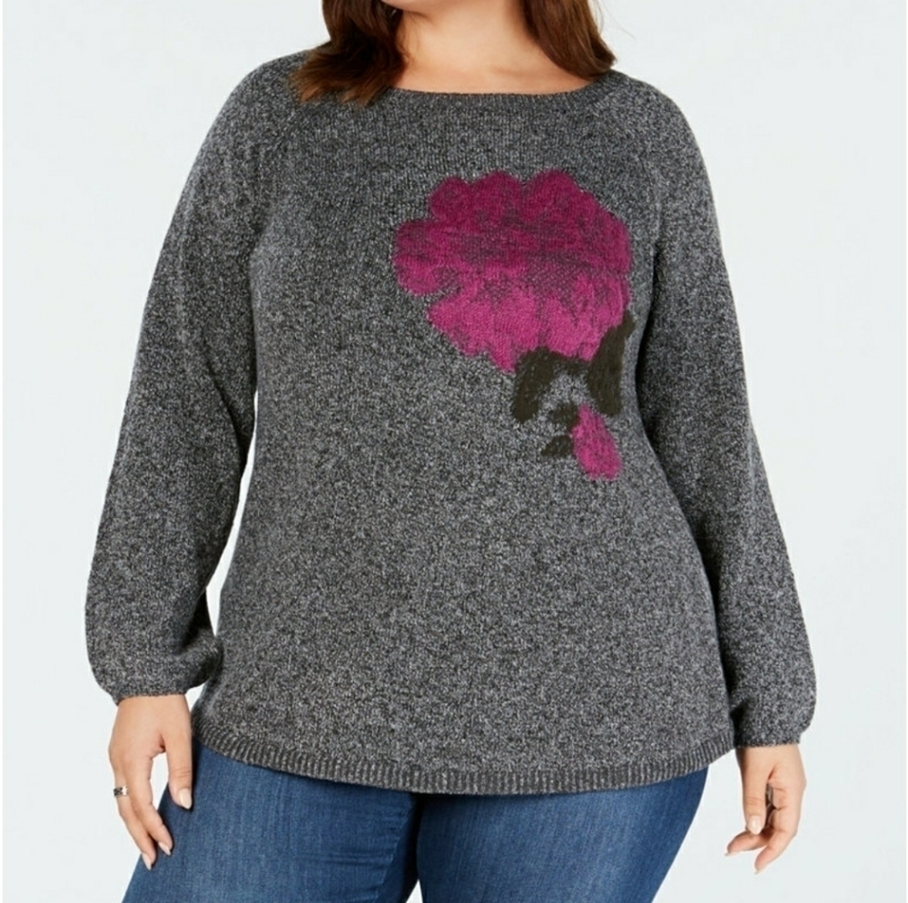 STYLE &CO PLUS SIZE 3X JACQUARDβ SWEATβ¦